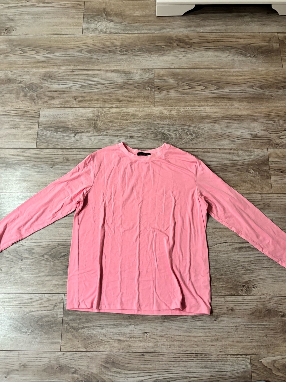 Trendy Queen Pink Basic Long Sleeve Shirt Top – L